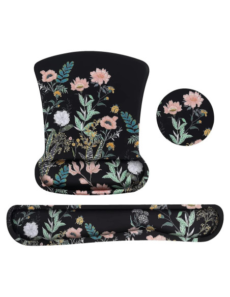 Soporte Reposamuñecas Ergonómico MOSISO Floral Negro