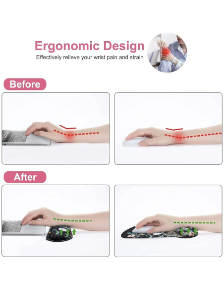 Soporte Reposamuñecas Ergonómico MOSISO Floral Negro