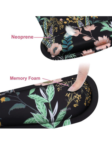 Soporte Reposamuñecas Ergonómico MOSISO Floral Negro