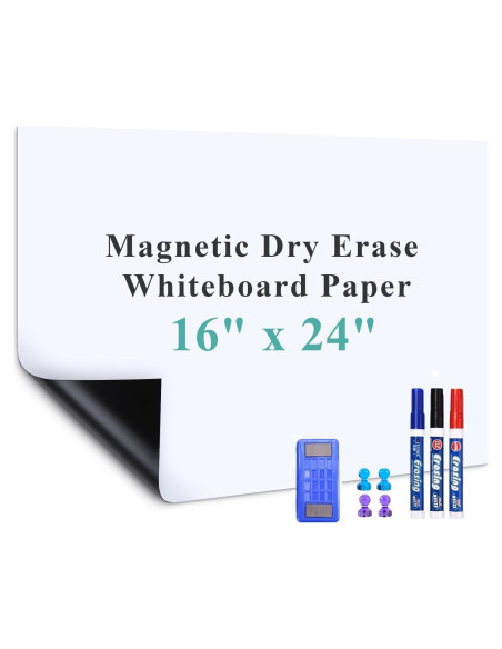 Papel de Pizarra Blanca Magnética Autoadhesiva Warasee 40x60 cm Papel de Pizarra Blanca Magnética Autoadhesiva Warasee 40x60 cm