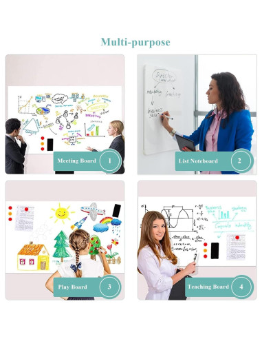 Papel de Pizarra Blanca Magnética Autoadhesiva Warasee 40x60 cm