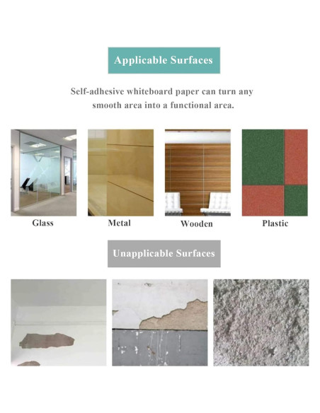 Papel de Pizarra Blanca Magnética Autoadhesiva Warasee 40x60 cm Papel de Pizarra Blanca Magnética Autoadhesiva Warasee 40x60 cm