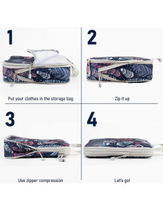 Set de 4 Cubos de Compresión YEEYAA para Equipaje 40.6x30.5cm 2