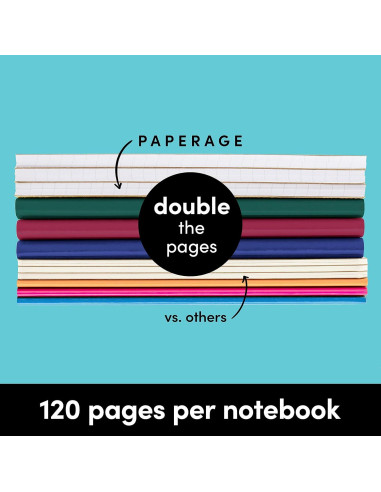 Paquete de 6 Cuadernos de Composición PAPERAGE 120 Páginas