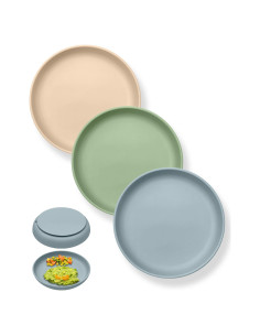 Platos de Silicona con Succión Qyeejong para Niños - 3 Unidades