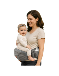 Portabebés Ergonómico Sunveno Gris hasta 20kg con Bolsillos