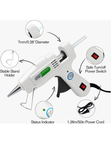 Kit de Pistola de Pegamento Caliente Krightlink 20W con 30 Barras