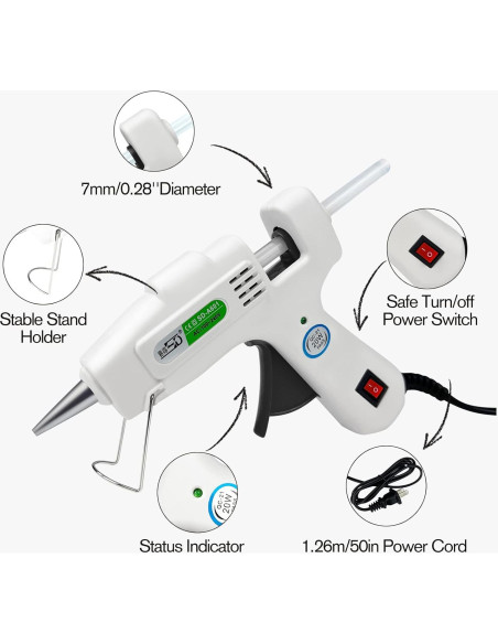 Kit de Pistola de Pegamento Caliente Krightlink 20W con 30 Barras