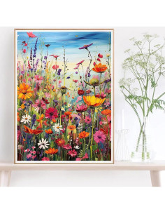 Kit de Pintura por Números HITIRECOVI Flores Silvestres 40x50cm 2