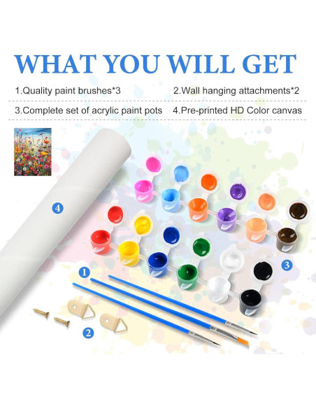 Kit de Pintura por Números HITIRECOVI Flores Silvestres 40x50cm