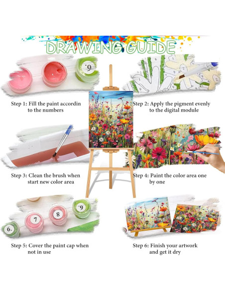 Kit de Pintura por Números HITIRECOVI Flores Silvestres 40x50cm