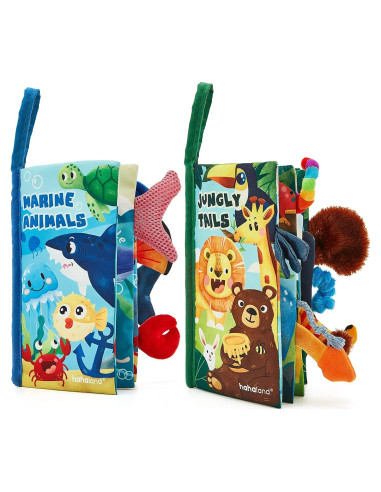 Libros Crinkle para Bebés Hahaland 0-3 Años - 2 Piezas