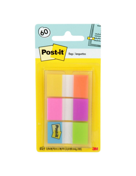 Banderas Post-it 60 Unidades Dispensador Portátil 2.39 cm
