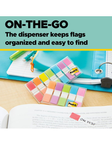 Banderas Post-it 60 Unidades Dispensador Portátil 2.39 cm