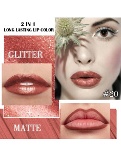 Barra de Labios Metálica 2-en-1 Kaely Cobre 24 Horas 2