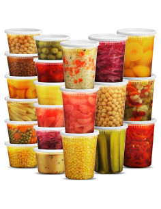 JoyServe Contenedores de Almacenamiento de Comida 48 Juegos 16-32 Oz