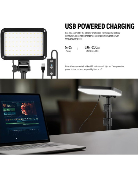 Kit de Iluminación LED Neewer BP66, 2 Luces Bi Color 3200K-5600K