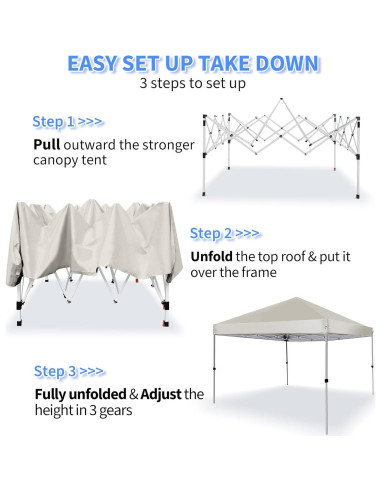 Carpa Plegable LANMOUNTAIN 2.44x2.44m Blanca, Resistente al Agua