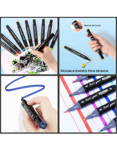 Juego de Marcadores Lavables Doble Punta WASYPLSFOI 60 Colores 2