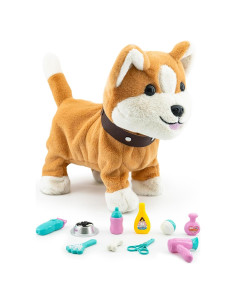 Perro de Peluche Interactivo SHANTOU Amarillo 11 Accesorios