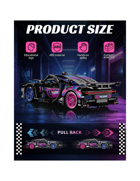 Modelo de Coche Super Deportivo Nueris 1:18 423 Piezas