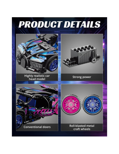 Modelo de Coche Super Deportivo Nueris 1:18 423 Piezas