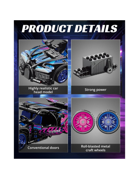 Modelo de Coche Super Deportivo Nueris 1:18 423 Piezas