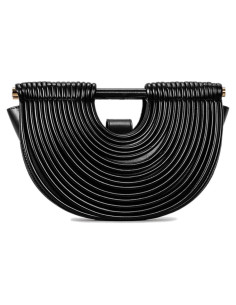 Bolso Clutch Tejido CUXVA Negro para Mujeres - Elegante y Formal