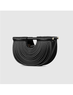 Bolso Clutch Tejido CUXVA Negro para Mujeres - Elegante y Formal 2