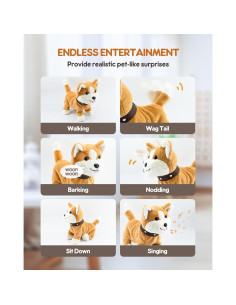 Perro de Peluche Interactivo SHANTOU Amarillo 11 Accesorios 2