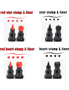 Juego de Sellos y Delineadores de Ojos Linble 4 PCs 2-en-1 2