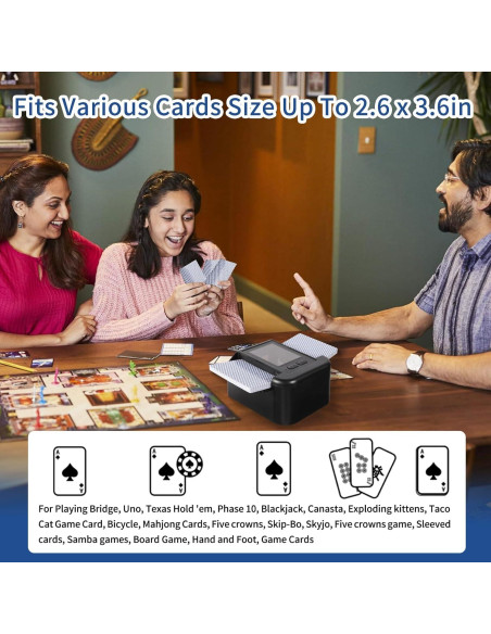 Barajador Automático Recargable USB-C Lxjmcwio para 2 Barajas