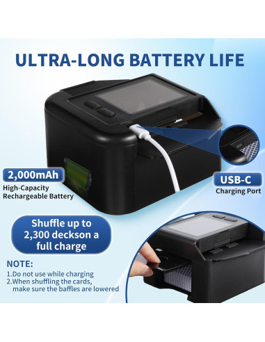 Barajador Automático Recargable USB-C Lxjmcwio para 2 Barajas