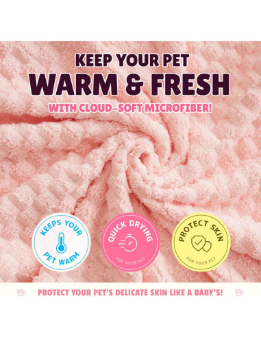 Juego de Toallas de Microfibra SOONTAN para Mascotas - 2 Tamaños