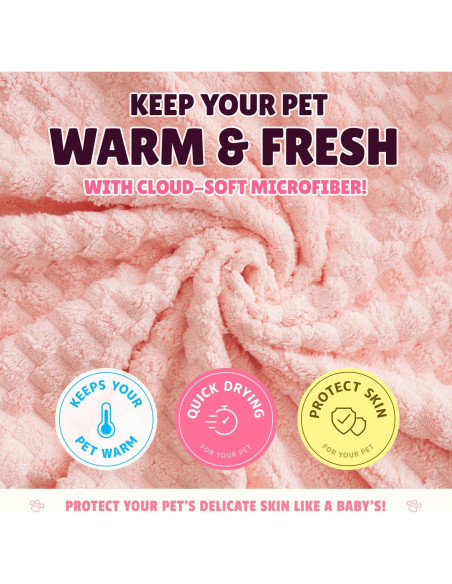Juego de Toallas de Microfibra SOONTAN para Mascotas - 2 Tamaños