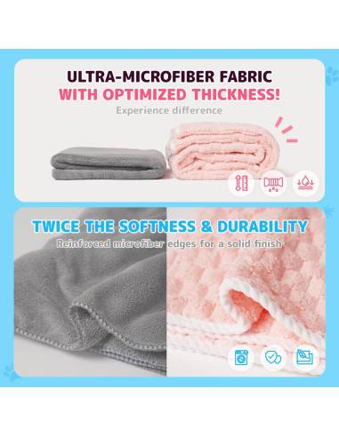 Juego de Toallas de Microfibra SOONTAN para Mascotas - 2 Tamaños