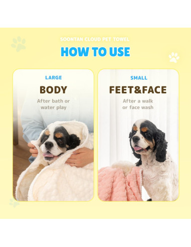 Juego de Toallas de Microfibra SOONTAN para Mascotas - 2 Tamaños