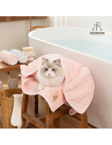 Juego de Toallas de Microfibra SOONTAN para Mascotas - 2 Tamaños