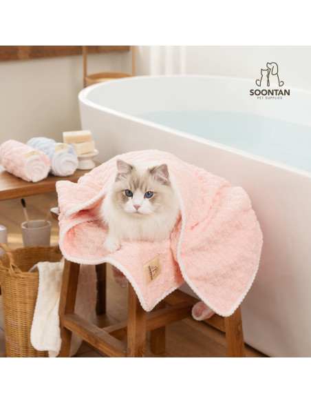 Juego de Toallas de Microfibra SOONTAN para Mascotas - 2 Tamaños