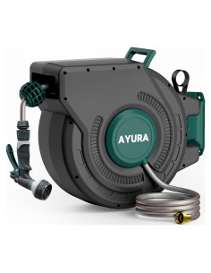 Carrete de Manguera Retráctil AYURA 30 m x 1.27 cm Verde