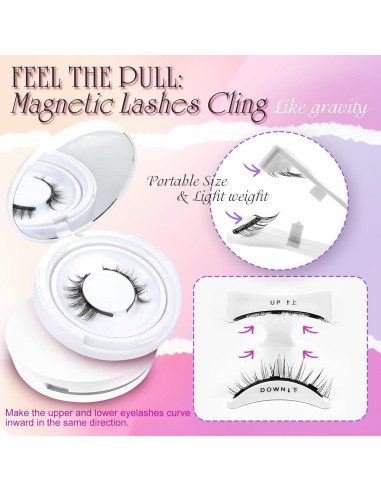 Pestañas Magnéticas KEWYASO 1 Par Reutilizables Sin Adhesivo