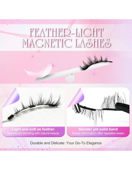 Pestañas Magnéticas KEWYASO 1 Par Reutilizables Sin Adhesivo