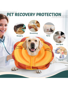 Collar de Recuperación Inflable TOBYTO para Perros XS Naranja 2