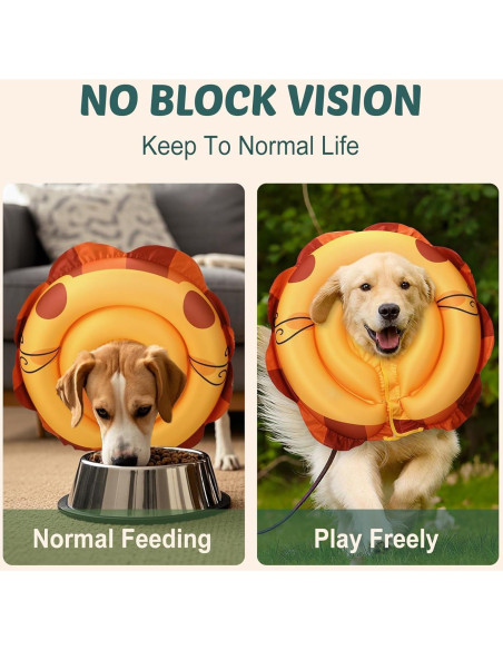 Collar de Recuperación Inflable TOBYTO para Perros XS Naranja