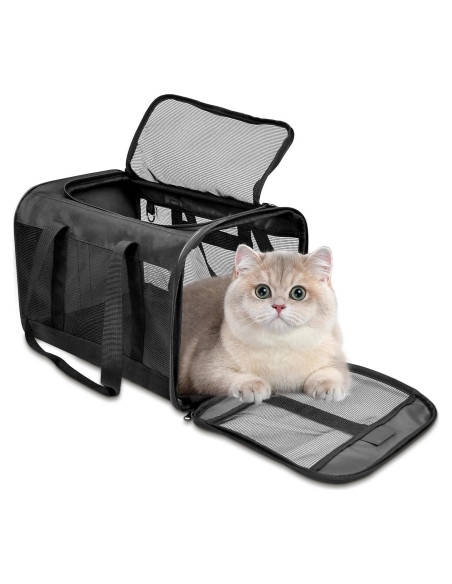 Transportín para Gato ZAKAPAWS Plegable 4.99 kg Negro