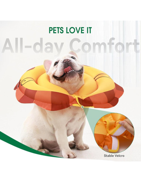 Collar de Recuperación Inflable TOBYTO para Perros XS Naranja