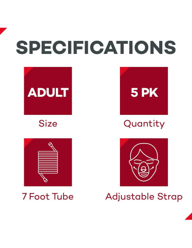 Mascarilla de Oxígeno No Rebreather Dealmed - Adulto, 5 Unidades