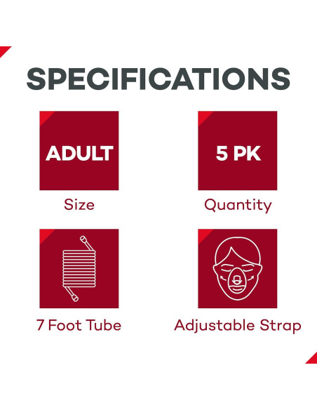 Mascarilla de Oxígeno No Rebreather Dealmed - Adulto, 5 Unidades