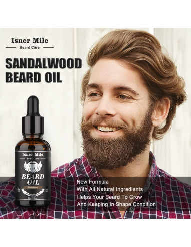 Kit de Barba Isner Mile con Champú, Aceite y Tijeras