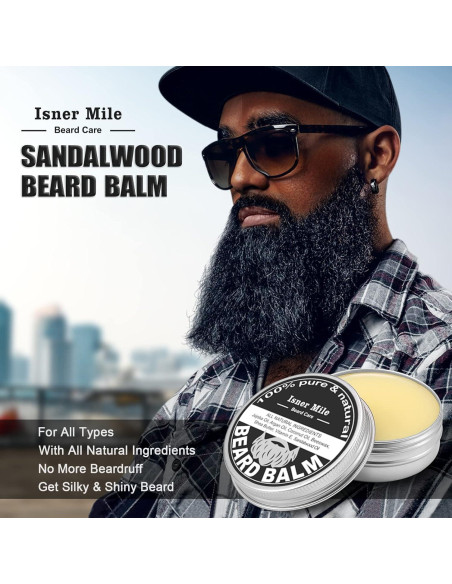 Kit de Barba Isner Mile con Champú, Aceite y Tijeras